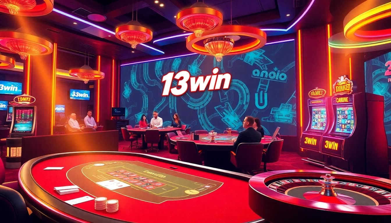 Players enjoying the excitement of 13win online casino with vibrant games and thrilling bets.