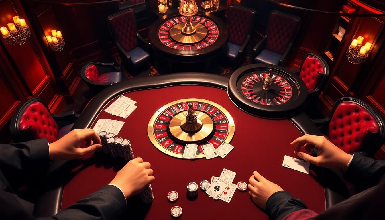 High-stakes gambling at an upscale casino table showcasing excitement at https://oxbet7.com/.