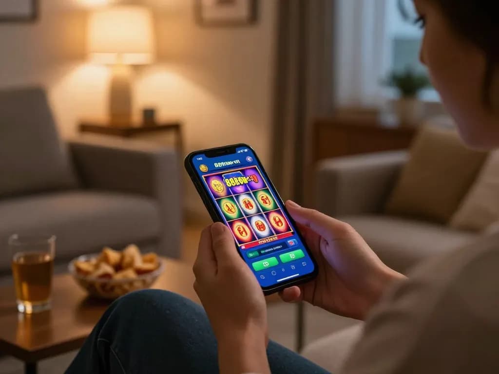 Player enjoying mobile gaming on 888new-vn app with slots visible on screen