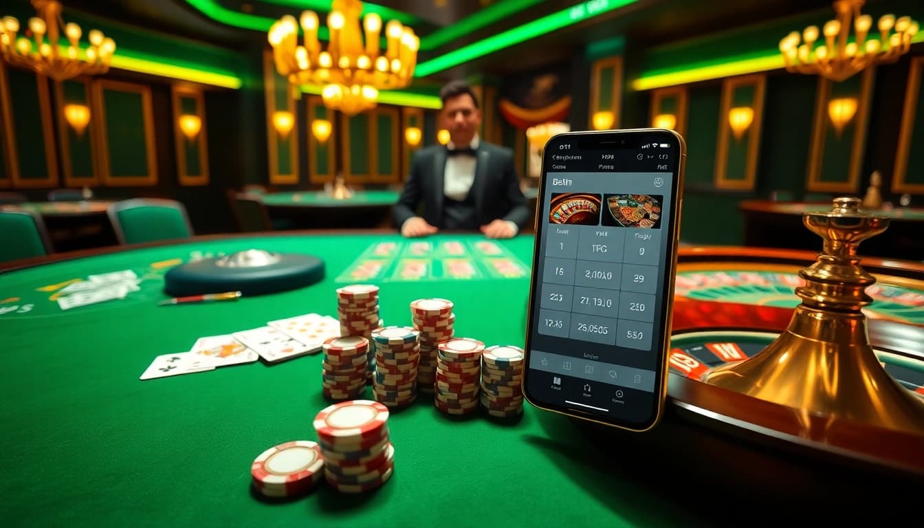 Players enjoying a professional casino atmosphere at bem88 with vibrant tables and modern betting interfaces.