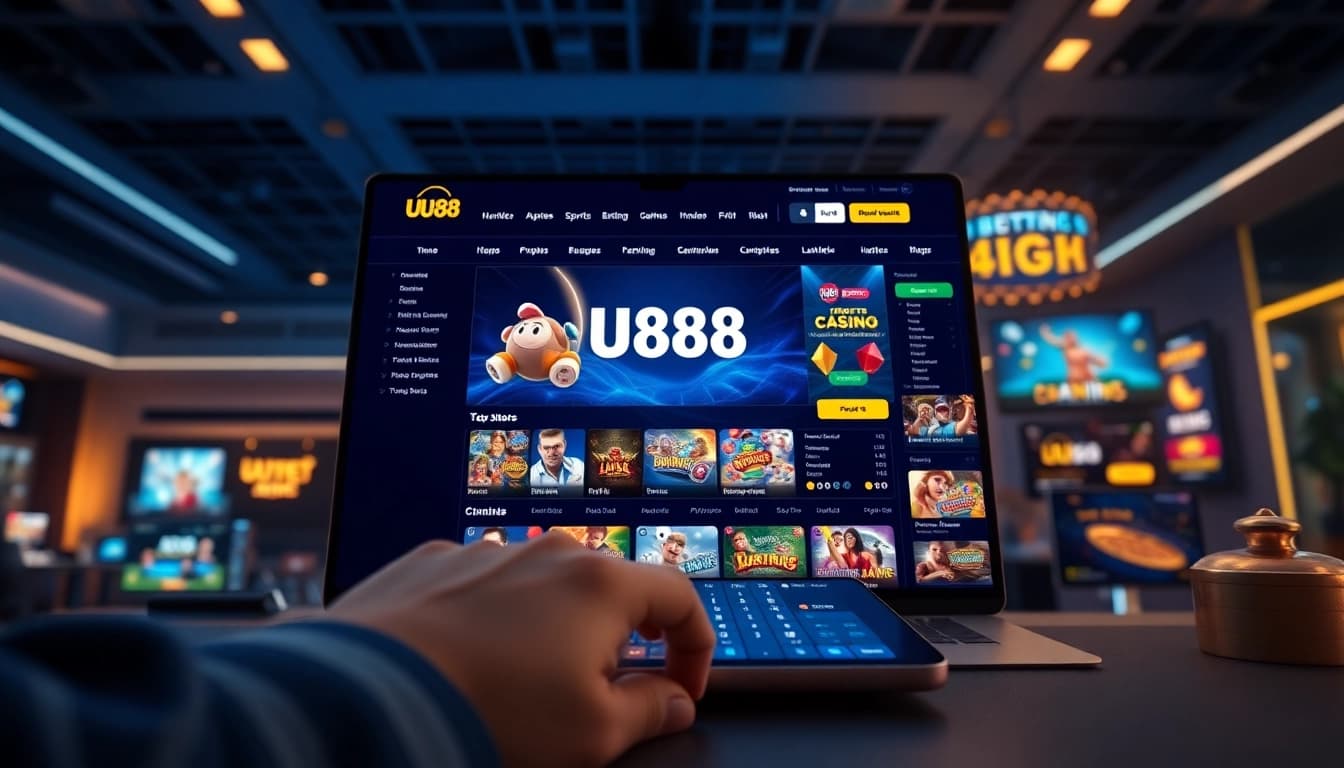 UU88 online betting platform interface showcasing diverse games and a professional layout