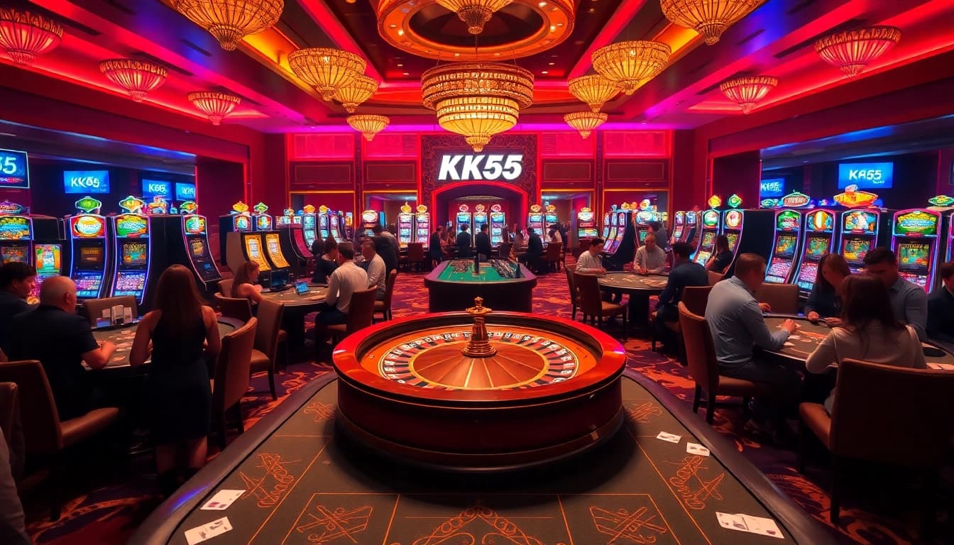 Experience the excitement of gambling at KK55 com with vibrant casino tables and thrilling games.