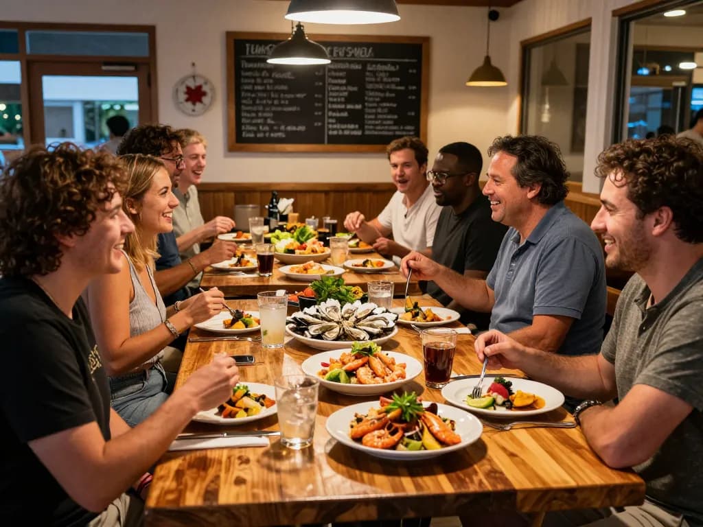 Delicious seafood dishes at The Shack restaurant, showcasing vibrant flavors and cozy atmosphere.