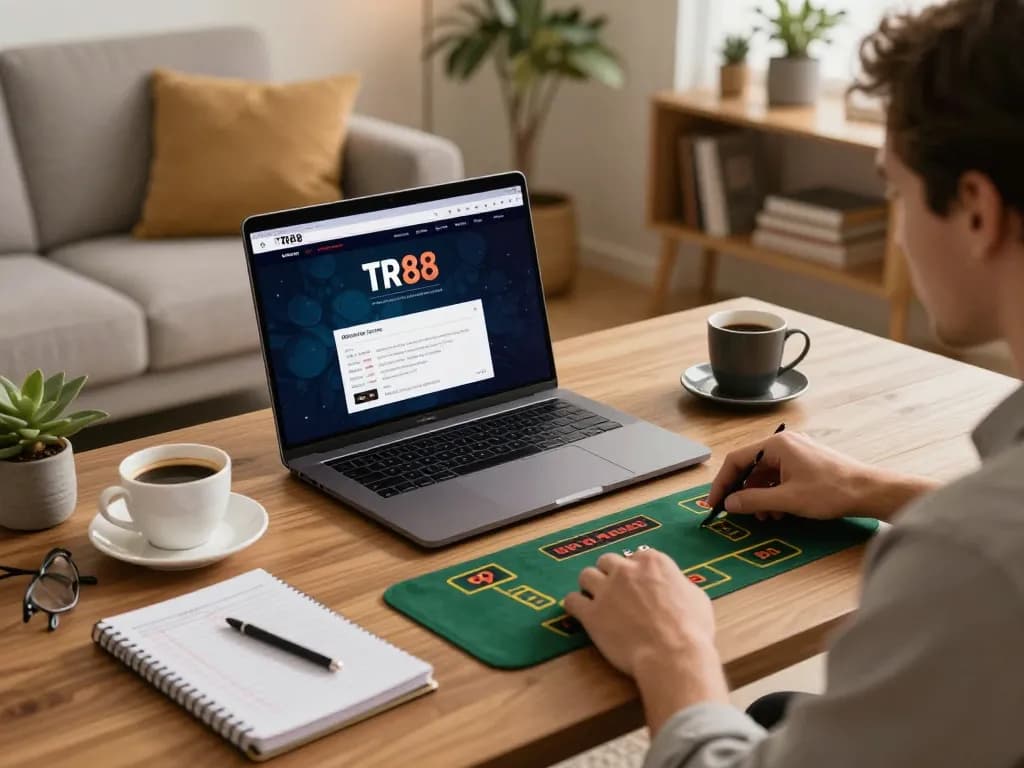 Play online casino games with TR88 link in a cozy home gaming environment.