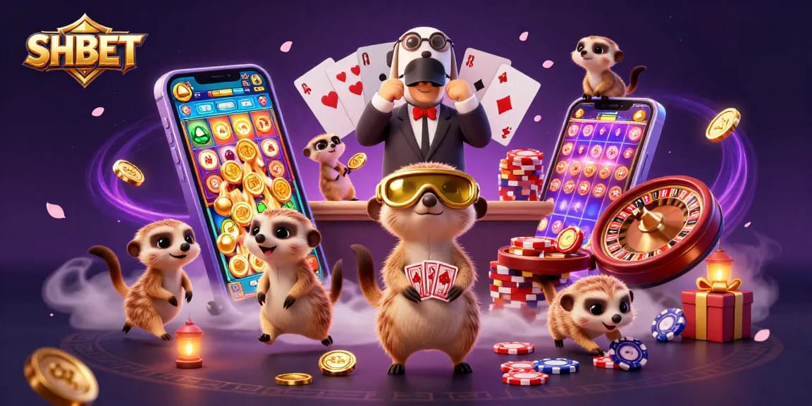 Experience the excitement of SHBET with meerkats running a vibrant casino operation.