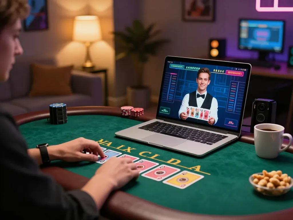 Player engaging with 789f's live blackjack online, showcasing vibrant gameplay and interactive atmosphere.
