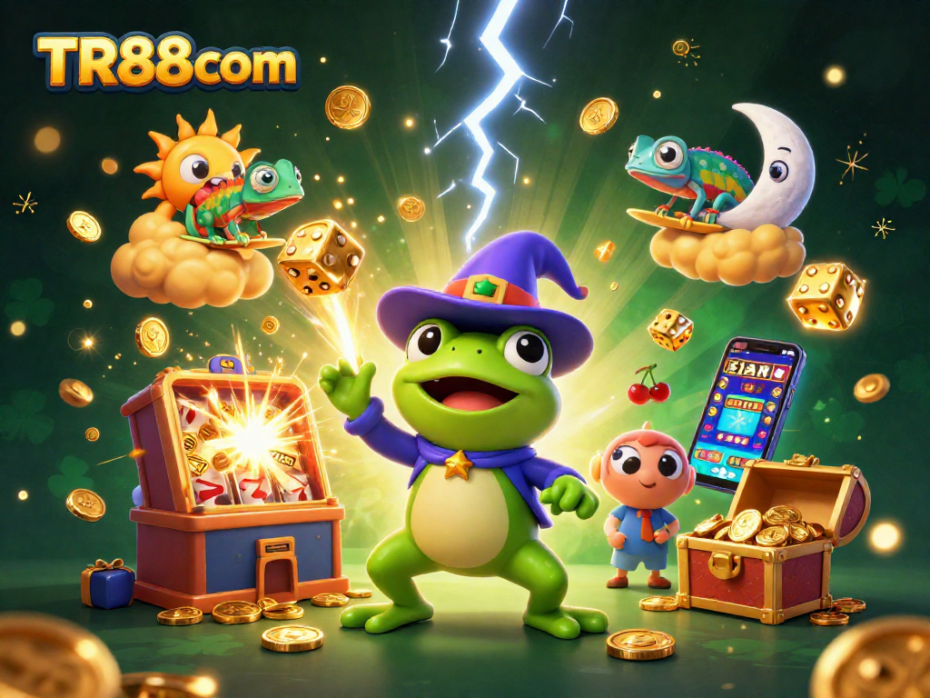 Experience the excitement of TR88com with vibrant casino elements and winning scenes.