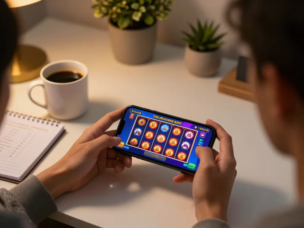 Engaging online casino gaming scene showcasing Canada online casinos with smartphone gameplay