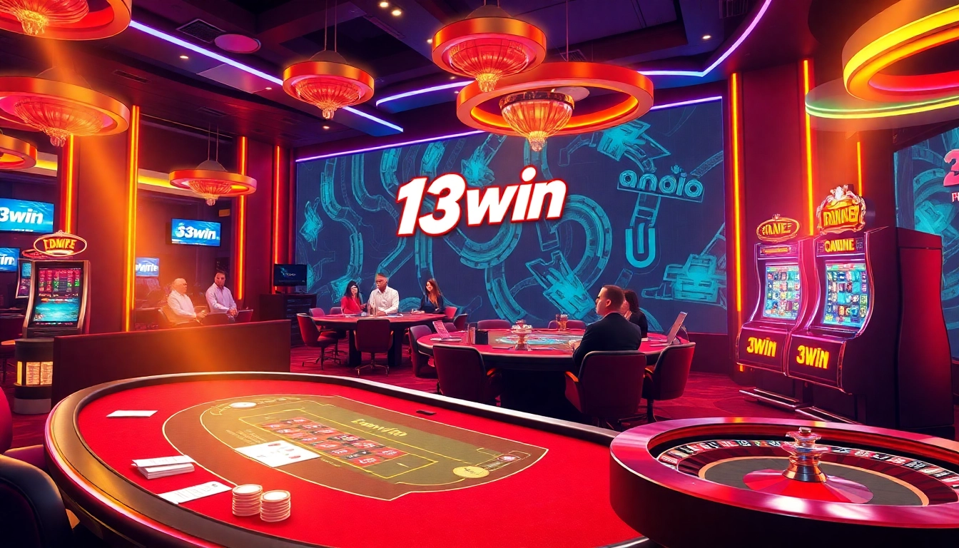 Players enjoying the excitement of 13win online casino with vibrant games and thrilling bets.
