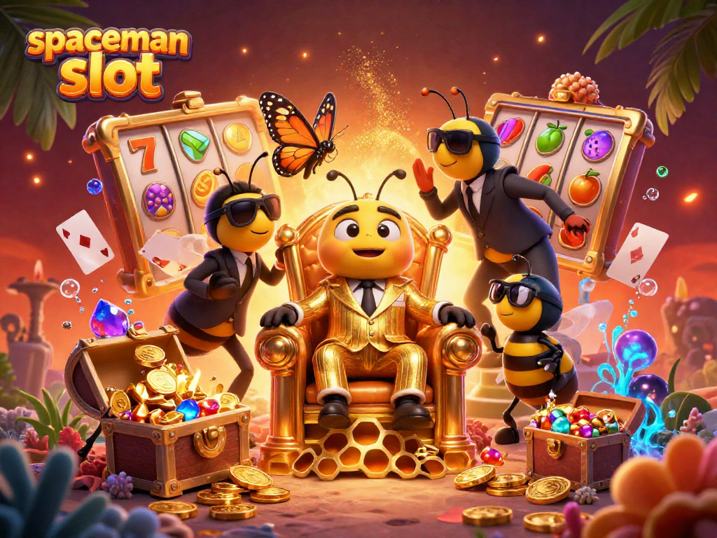 Experience the excitement of spaceman slot with dynamic gold treasures and vibrant gaming elements.