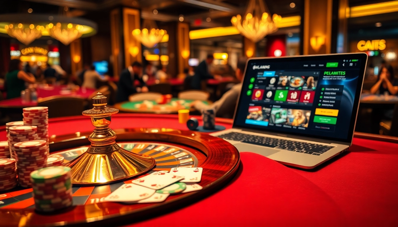 Experience exhilarating gaming with https://thabethome.com/ at a luxurious casino table featuring vibrant chips and cards.