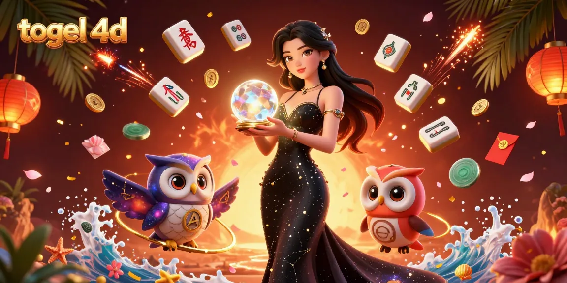 Engage in togel 4d with vibrant illustrations of mystical characters and festive elements creating an immersive gaming experience.