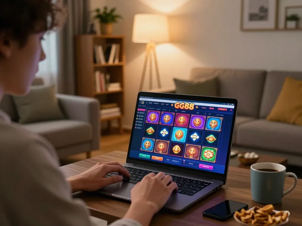 Engaging in strategic online gambling at gg88 casino with vibrant gameplay displayed