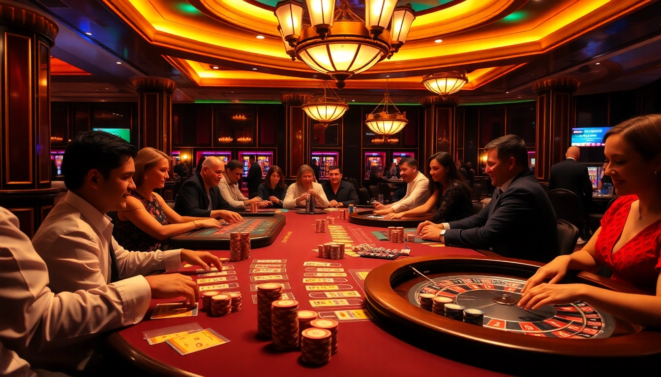 Live action in a luxury casino scene showcasing l444.art with players engaged in high-energy games.