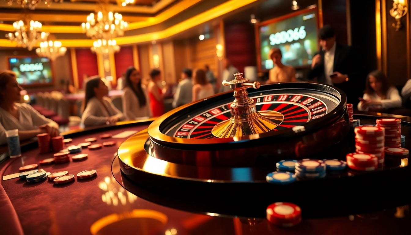 Exciting gameplay at SODO66 casino with roulette wheel and vibrant betting chips.