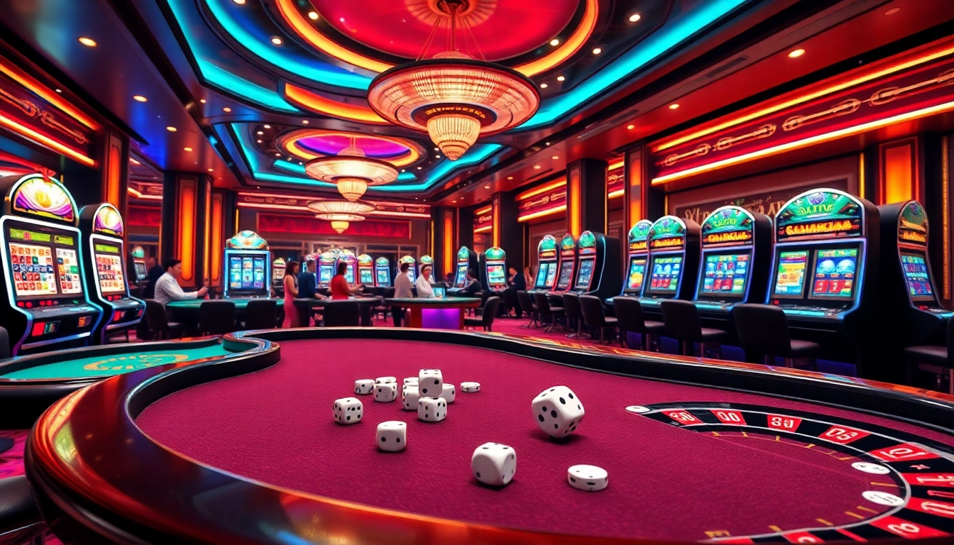 SBOBET players enjoying thrilling casino games in a vibrant online environment with rich colors.