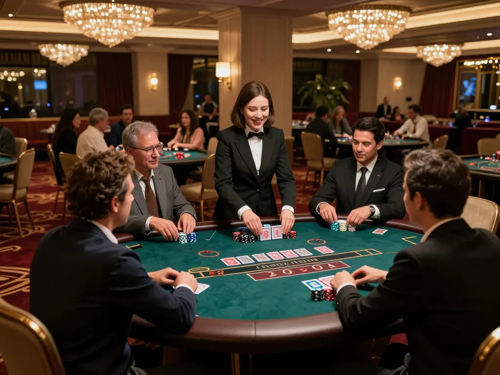 W88 players engaging in a thrilling Baccarat game at a luxurious live casino, showcasing competitive atmosphere
