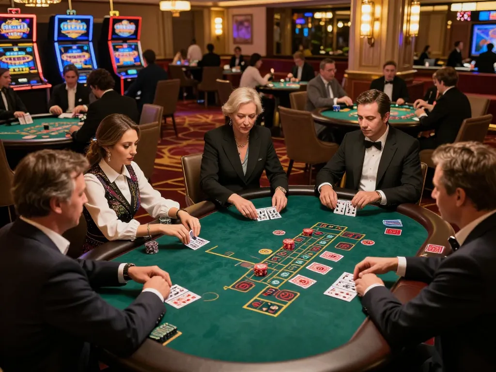Players master high-stakes blackjack at casino table, showcasing expert strategy and excitement for official botanicabali.