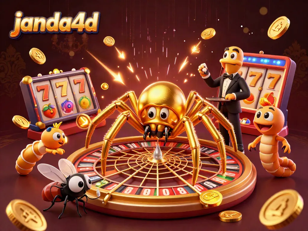 JANDA4D menghadirkan taruhan menarik dengan laba-laba emas dan croupier milipedes di dunia perjudian.
