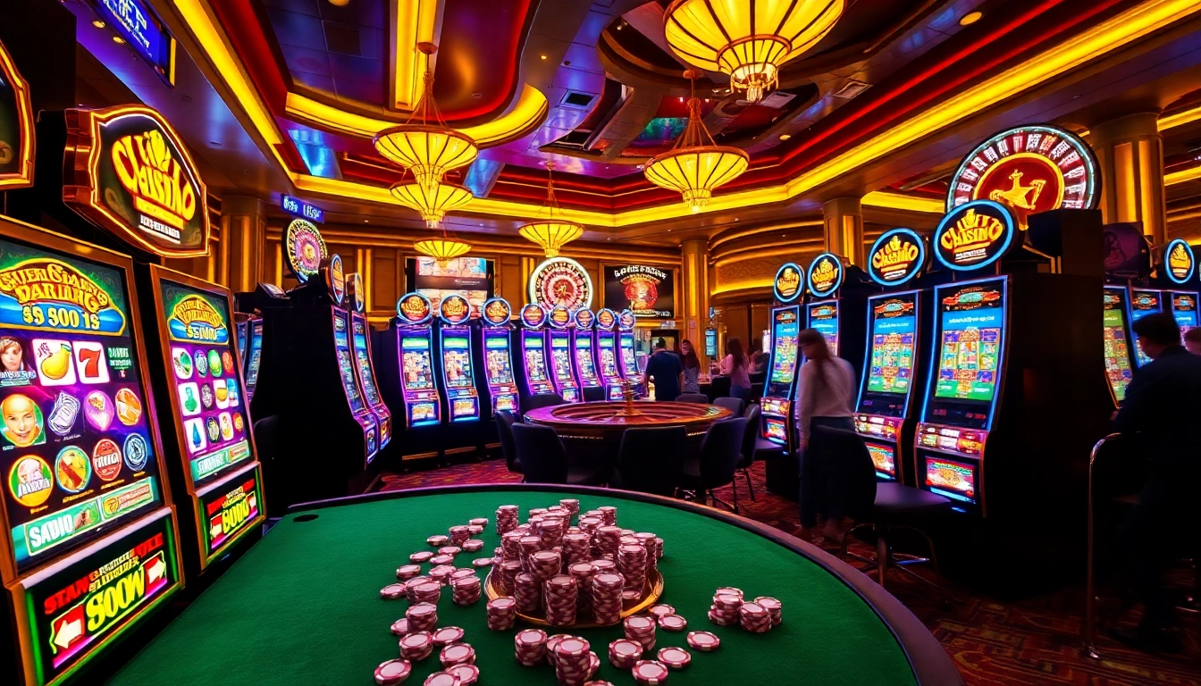 Pemain menikmati permainan slot gacor di kasino yang meriah dengan mesin slot berwarna-warni dan jackpot yang mengasyikkan.