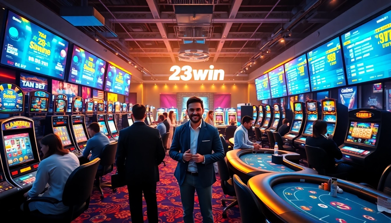 Exciting online gaming scene at 23win featuring vibrant casino and sports betting options.