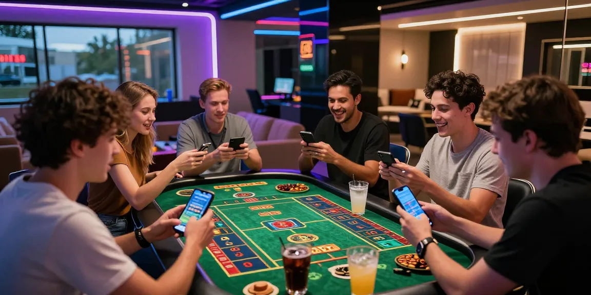 Exciting online betting experience with friends enjoying AA88 COM gaming in a vibrant lounge setup.