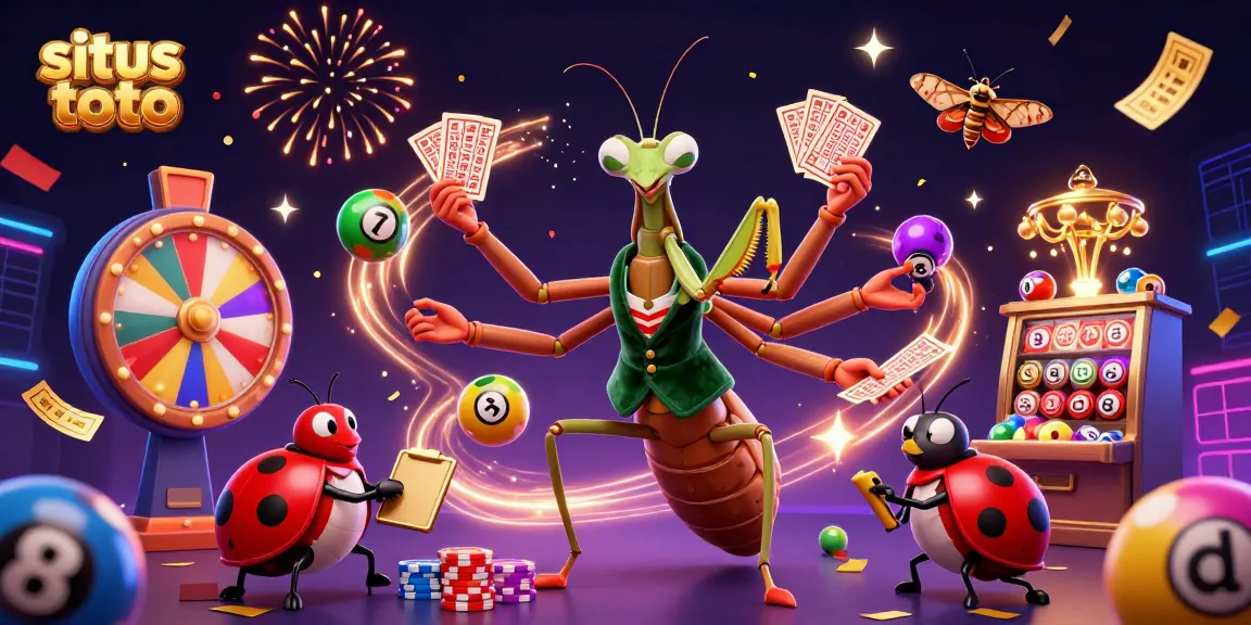 Experience thrilling situs toto gambling with colorful lottery balls and energetic casino characters.