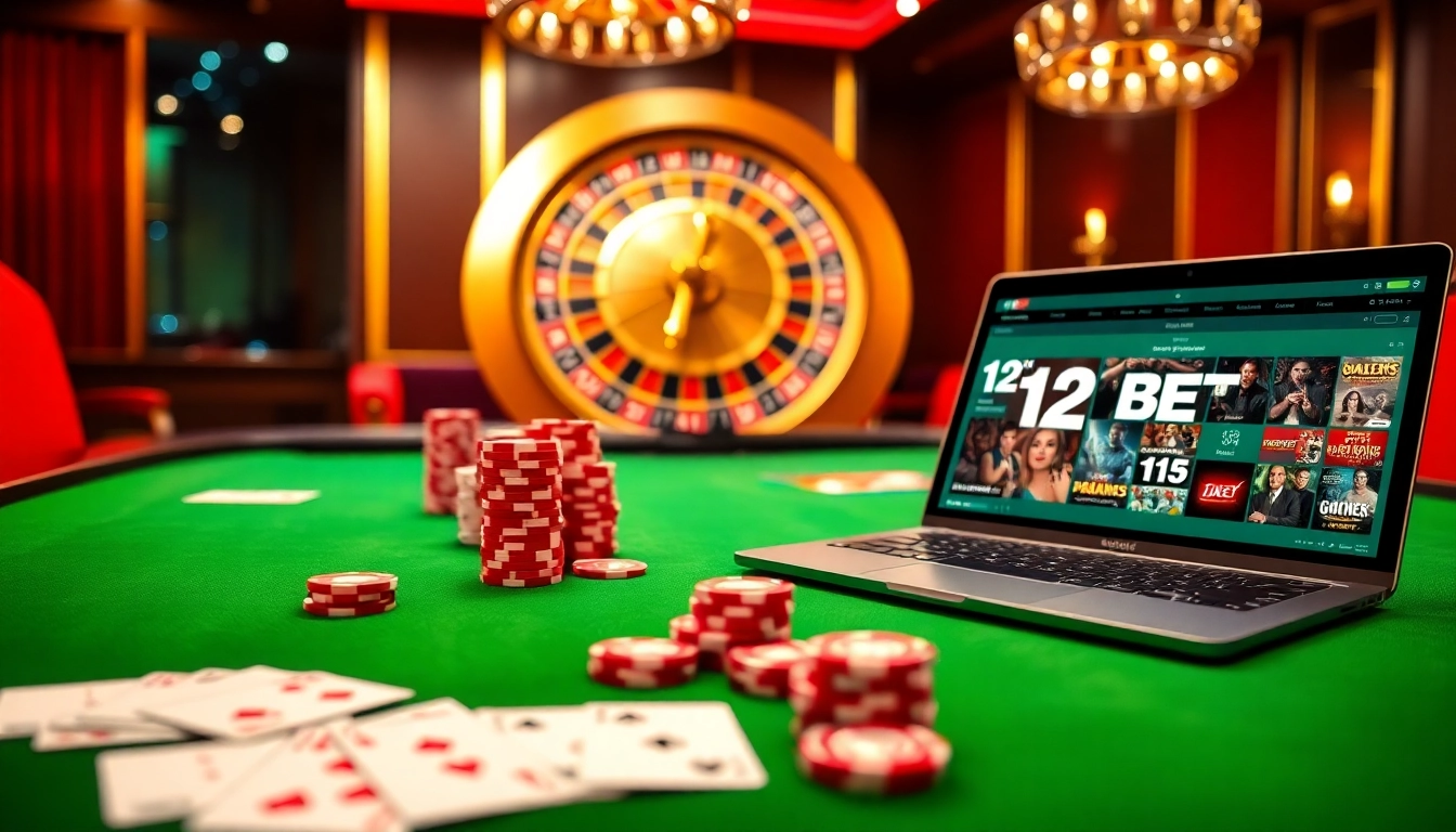 Experience the thrill of 12BET with vibrant gaming tables and online betting excitement.