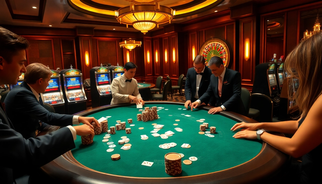 Engage with the hidden wiki theme at an elegant casino table with excited players.