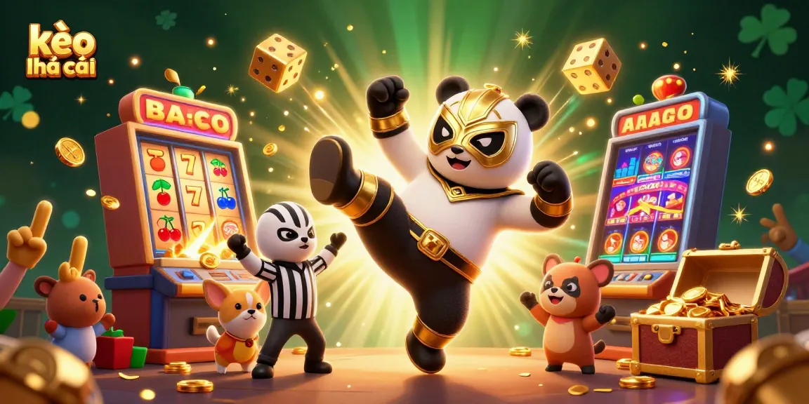 Experience kèo nhà cái excitement with thrilling panda wrestler and animated casino elements.