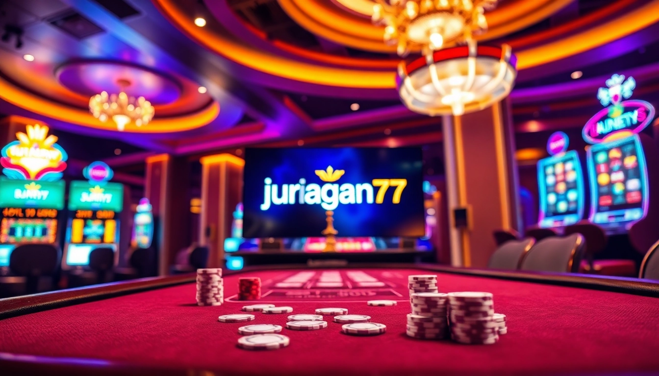 Experience the thrill of juragan77 with vibrant casino tables and exciting gameplay elements.