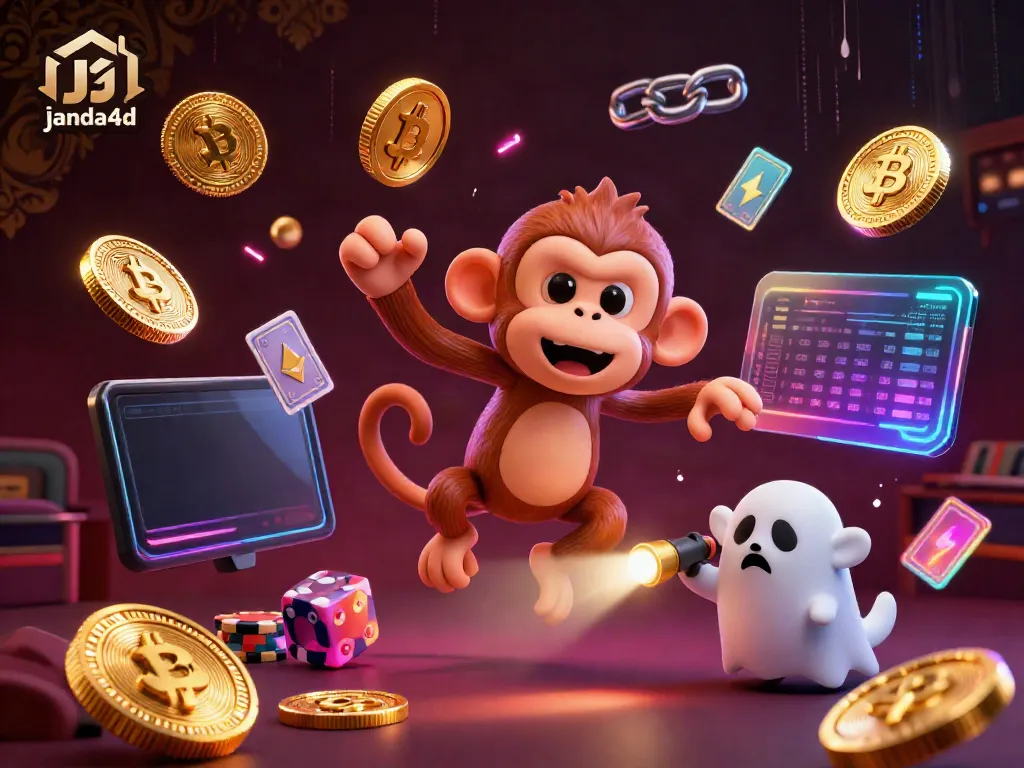 JANDA4D menyajikan ilustrasi 3D yang menggambarkan kegembiraan di kasino digital dengan elemen menghibur dan menarik.
