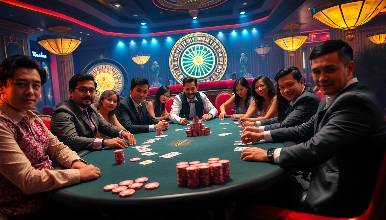 Experience the excitement of professional gambling at nhà cái 79king with vibrant poker action and luxurious decor.