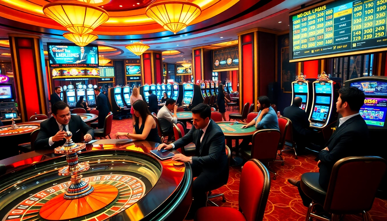 S666 casino ambiance with players engaged at poker tables, showcasing excitement and professionalism.