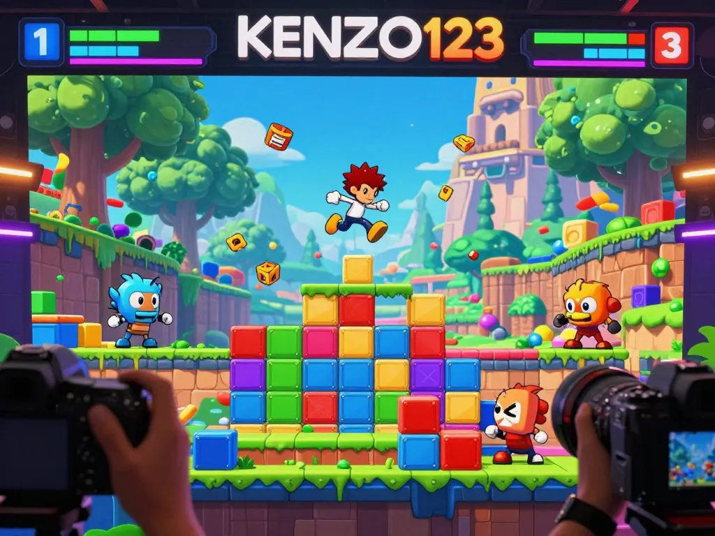 KENZO123 platform game scene with colorful levels and engaging action