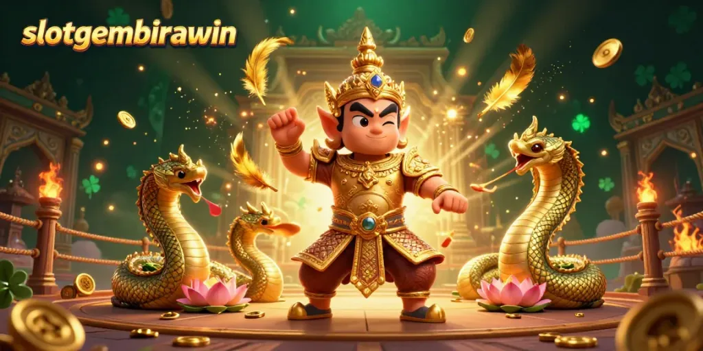 Experience thrilling wins and vibrant gaming with slotgembirawin's colorful casino scene featuring legendary characters.