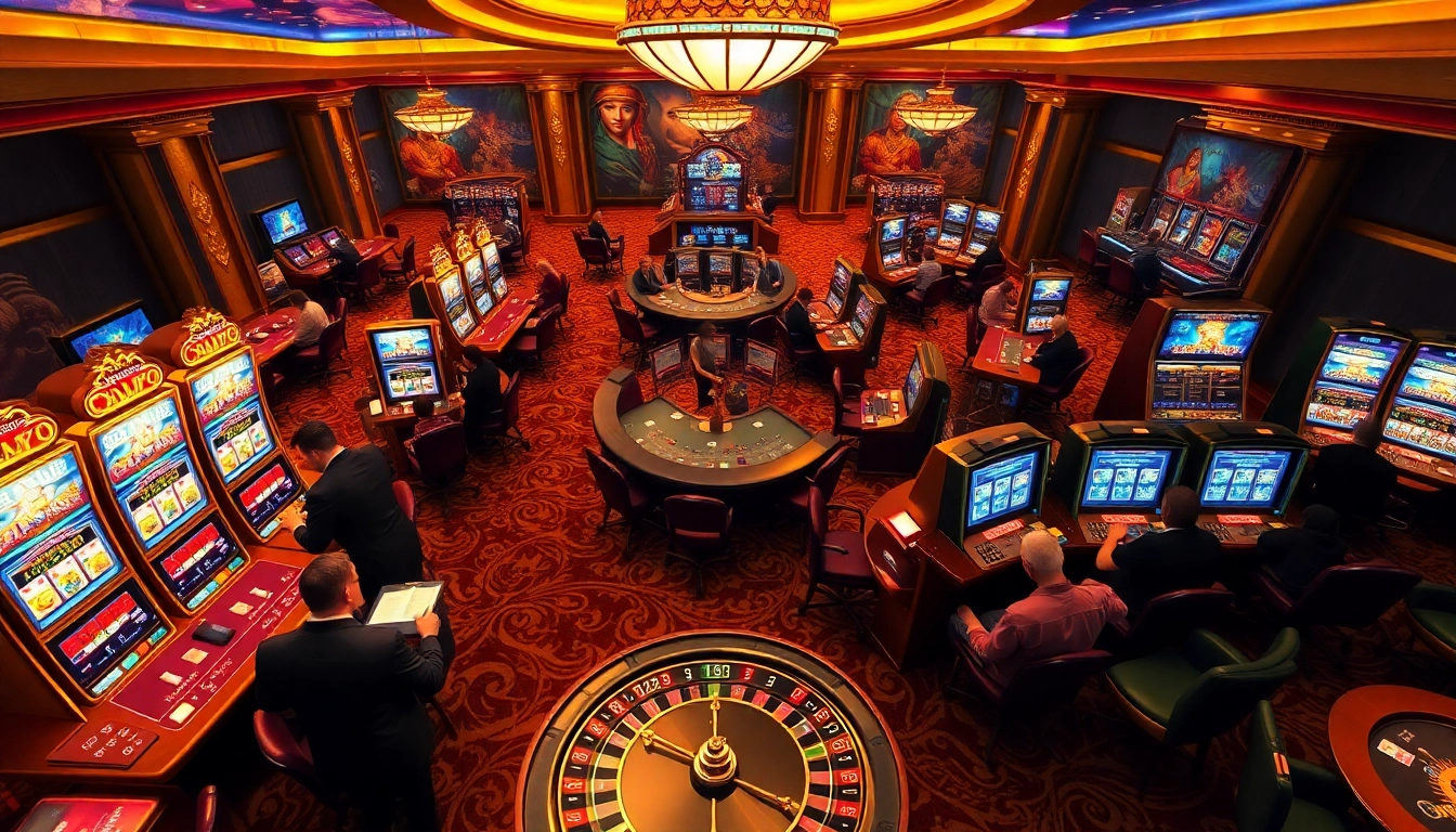 Players enjoying the olympus slot game in a vibrant casino atmosphere filled with excitement.