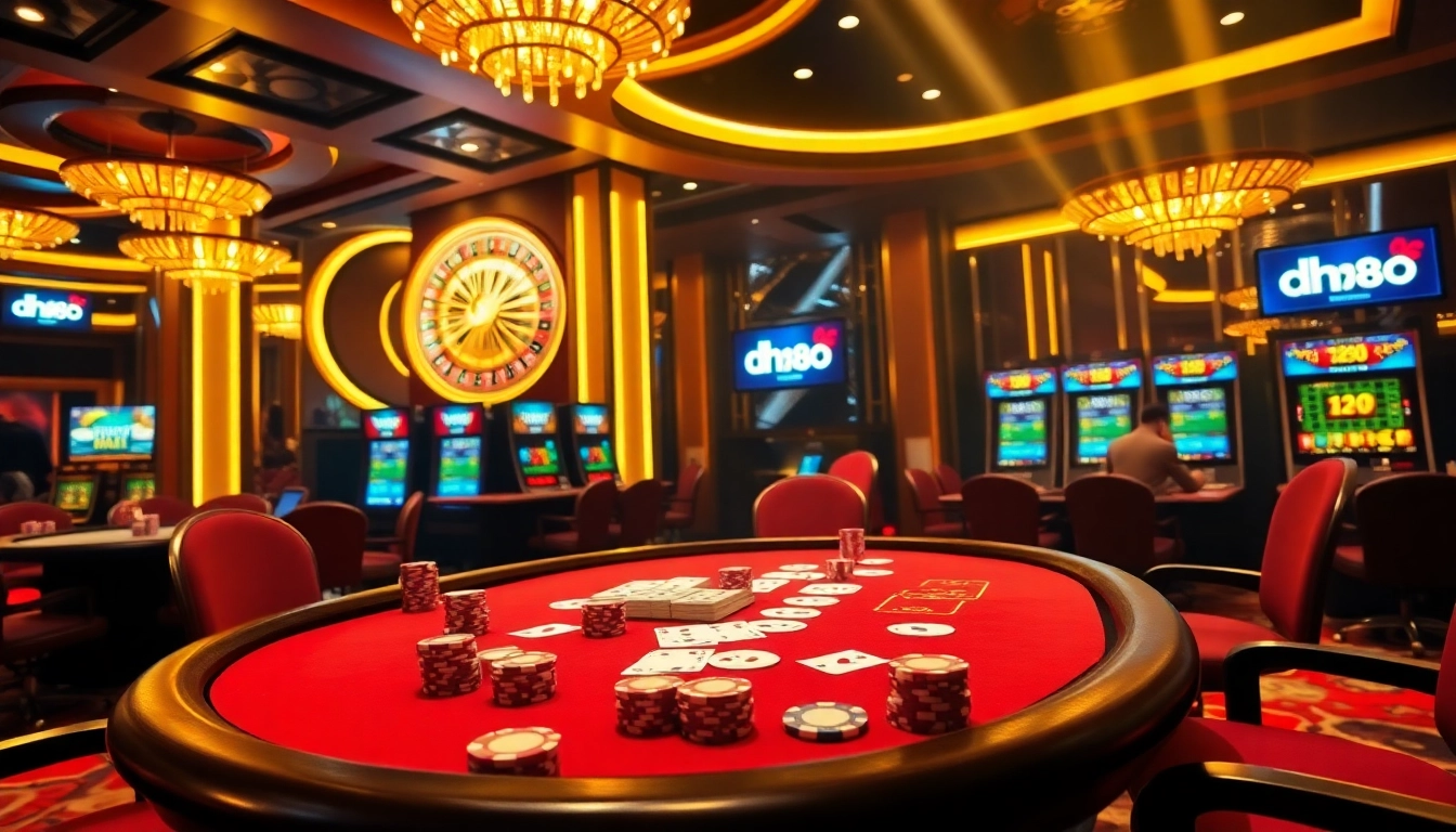 Experience the thrill of high-stakes gambling at dh88 casino with vibrant gaming tables and luxurious atmosphere.