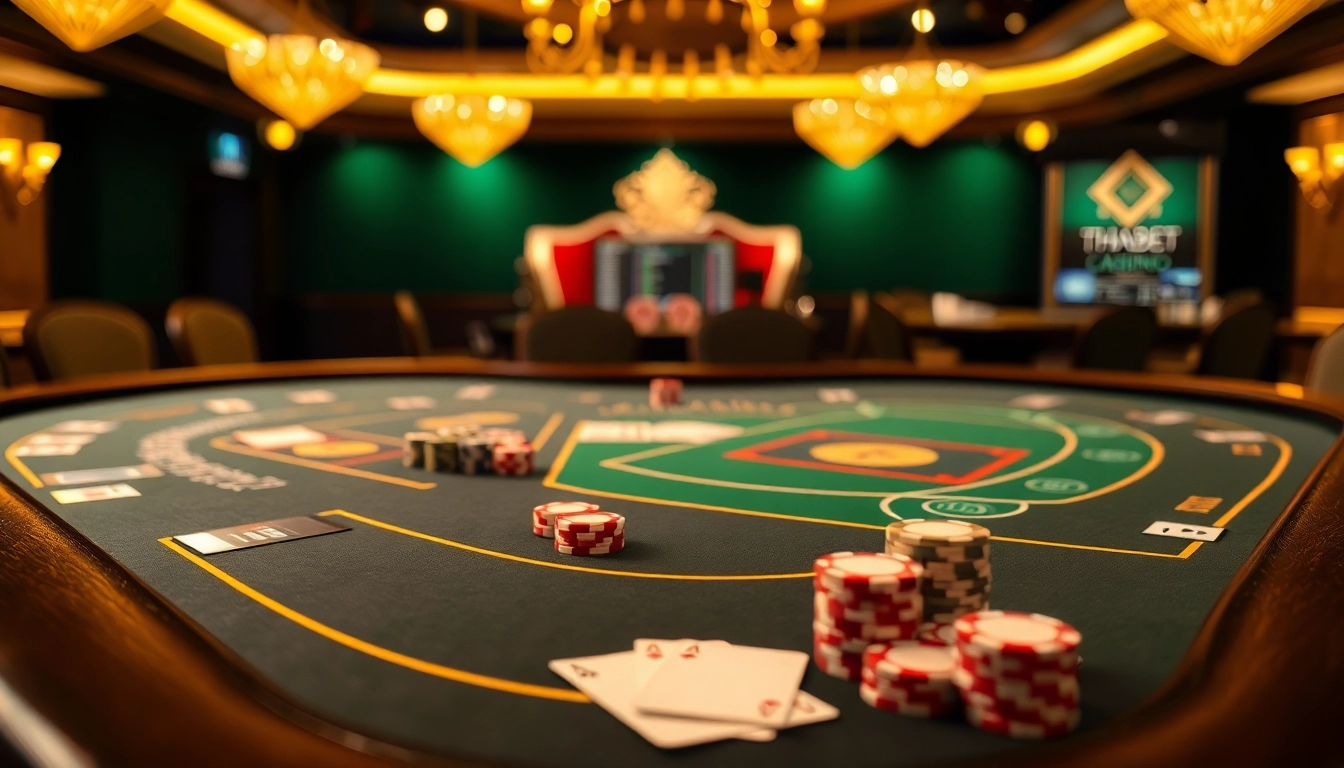 Experience thrilling gameplay at thabet com with vibrant poker chips on display.