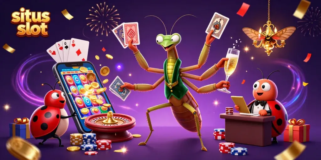 Menghadirkan keseruan bermain situs slot dengan karakter lucu, slot game berwarna, dan suasana kasino yang bersemangat.