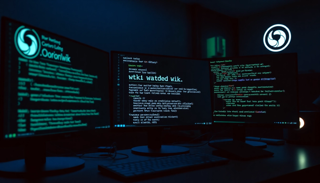 The hidden wiki interface displaying secure .onion links in a dark web environment.