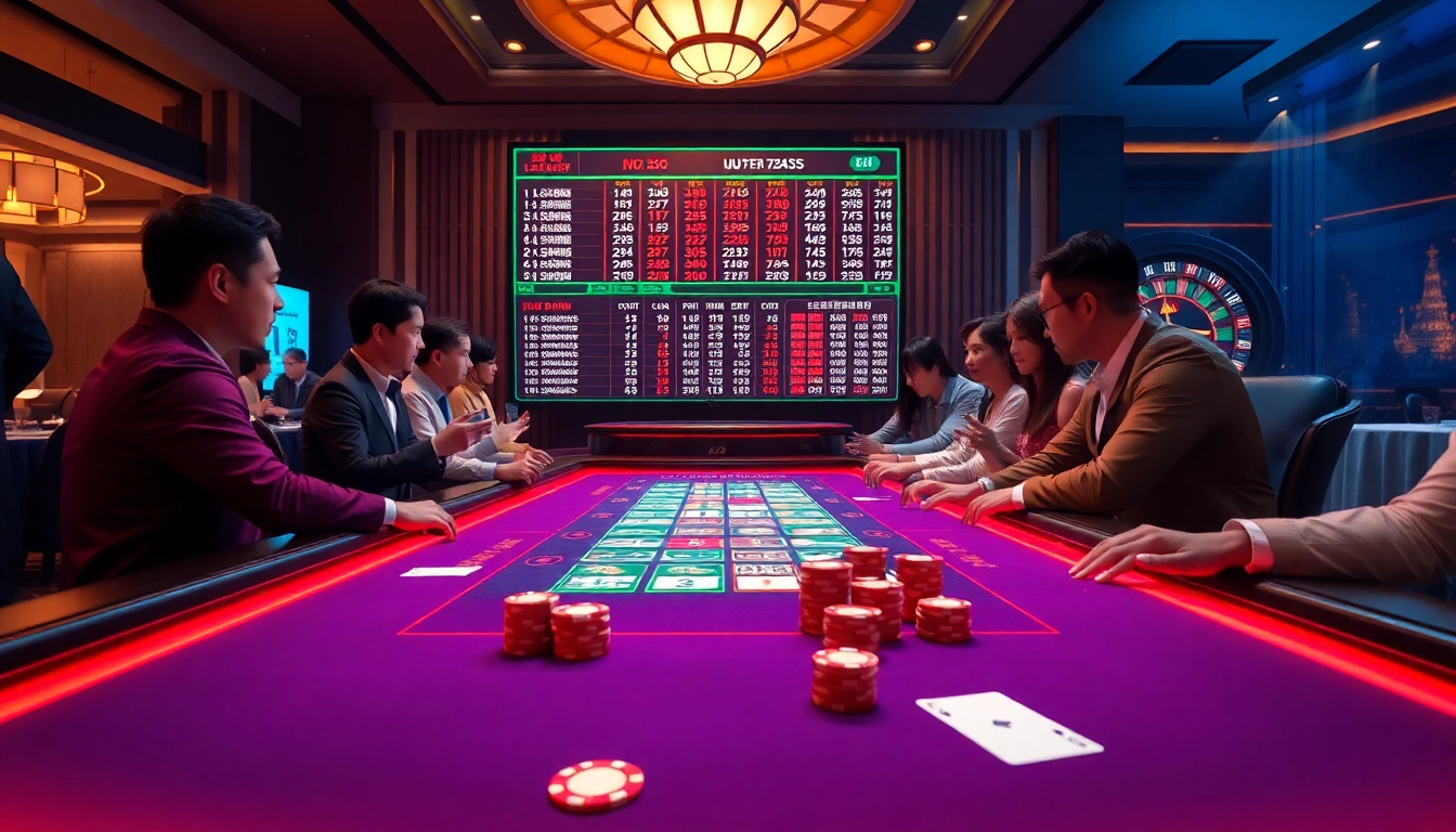 Experience the thrilling atmosphere of Live Toto Macau with players engaged in high-stakes betting.