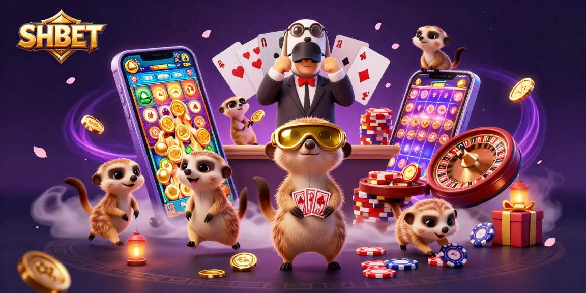 Experience the excitement of SHBET with meerkats running a vibrant casino operation.