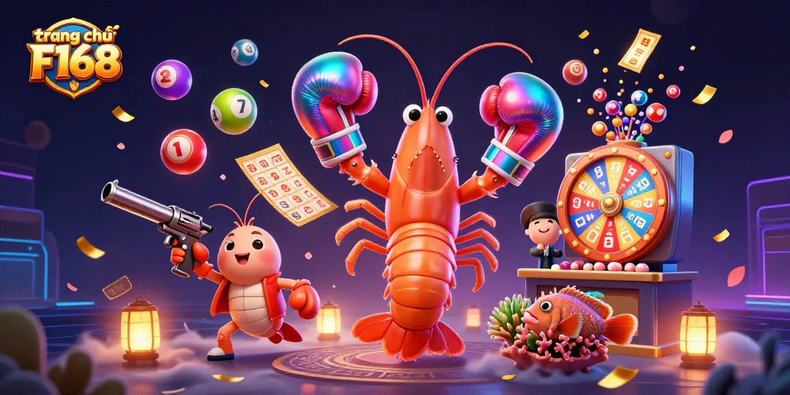 Experience the excitement at trang chủ F168 with dynamic lottery games, spinning prizes, and vibrant characters!