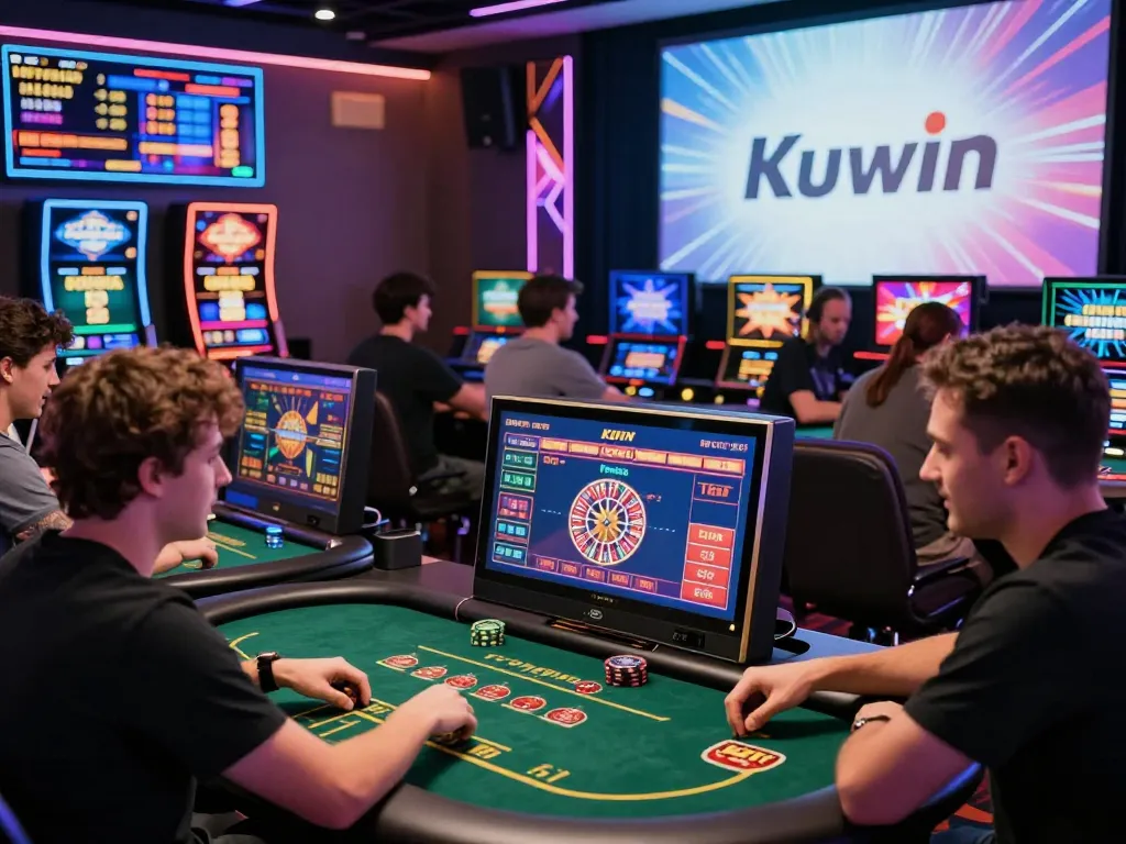 Kuwin online casino scene showcasing players enjoying diverse games with vibrant atmosphere.
