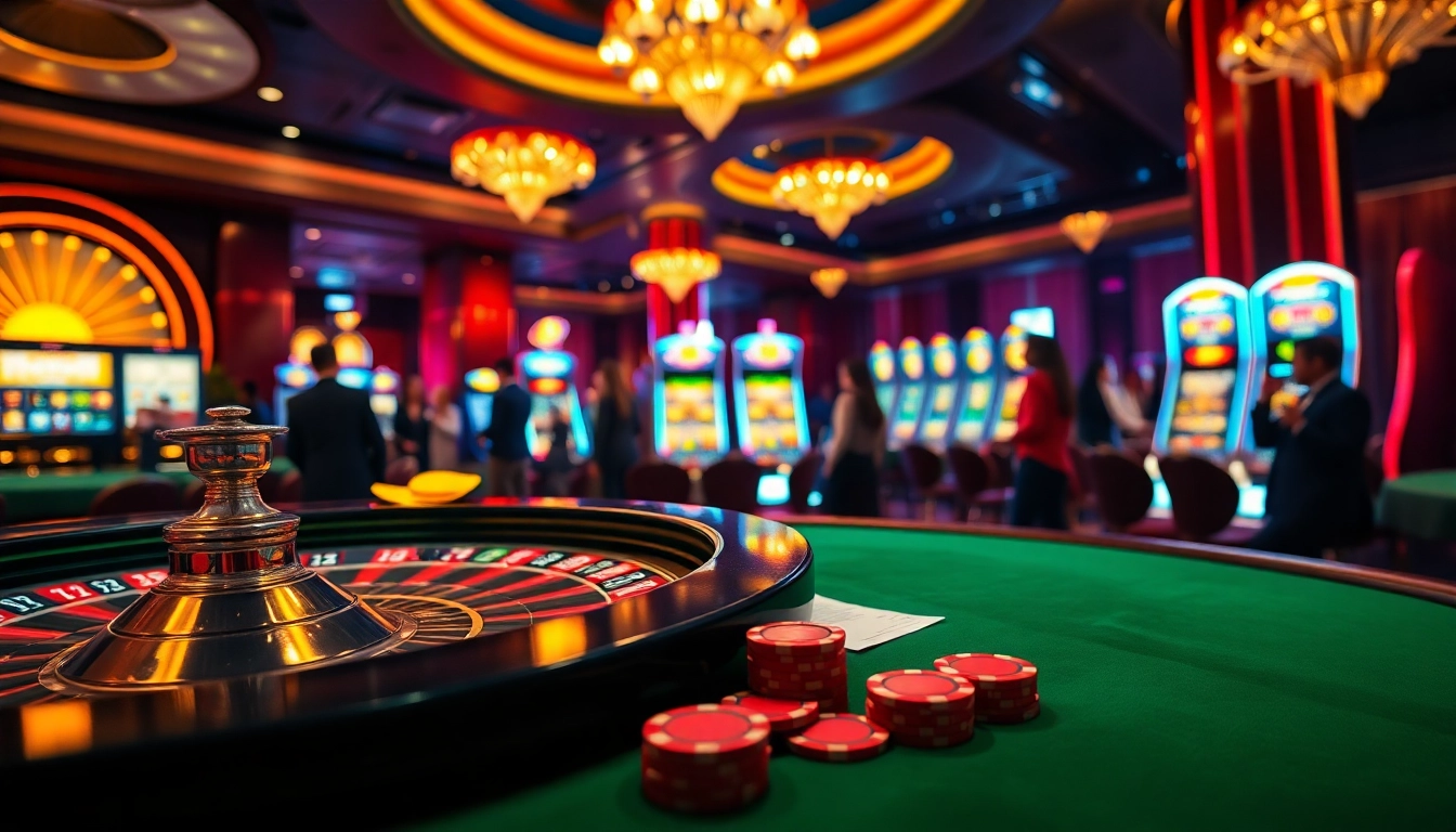Experience the thrill of BDTK66 with vibrant casino elements like poker chips and roulette wheels.