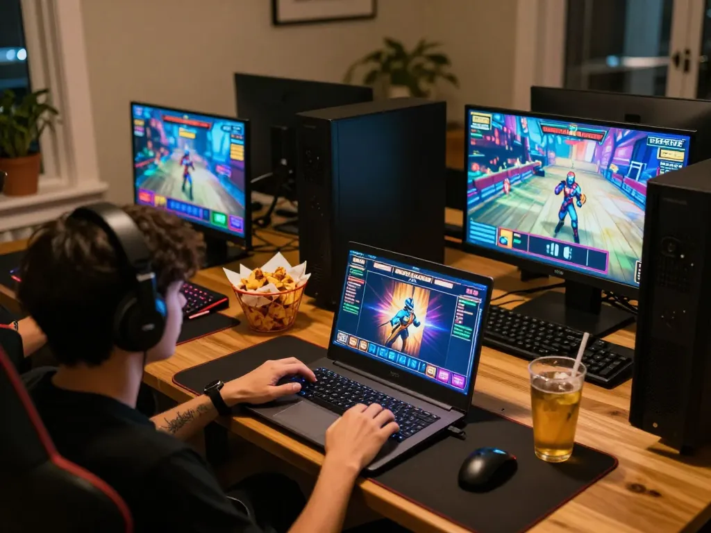 Nohu90 offers a thrilling online gaming experience with vibrant slots displayed on multiple screens.