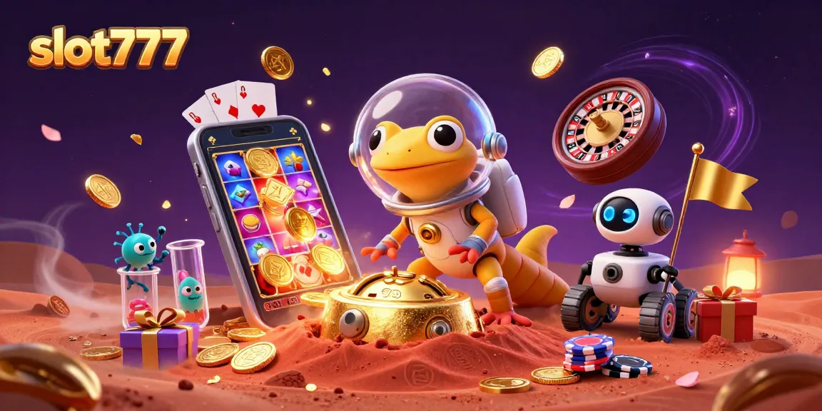 Engage with slot777 action as Martian gecko discovers a fabulous casino along with vibrant game elements.