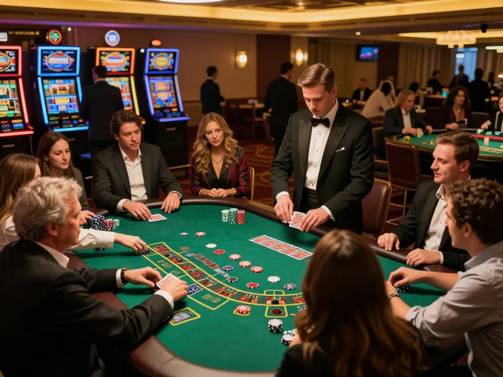 Players engaged in black jack strategy at the casino; transcrime analysis on gambling tactics in action.