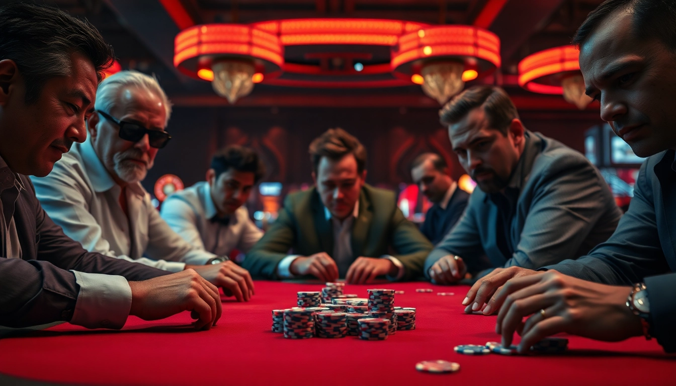 Erleben Sie casino spielen an einem spannenden Pokertisch mit strategischen Spielern.